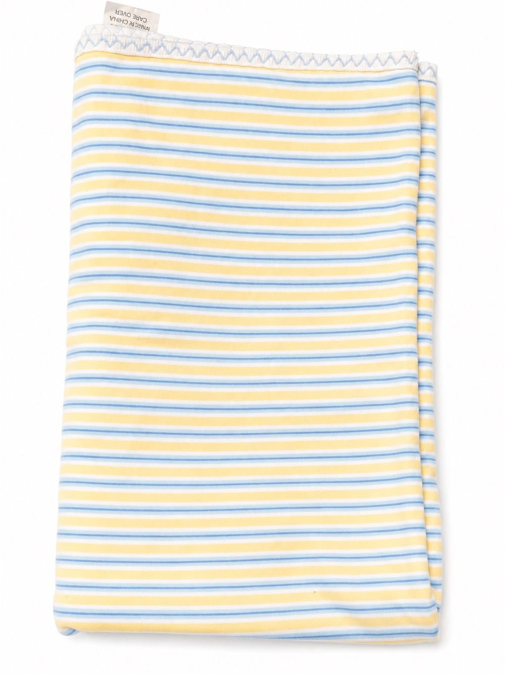 Bon Bebe Baby Receiving Blanket Yellow Blue Stripe 100% Cotton